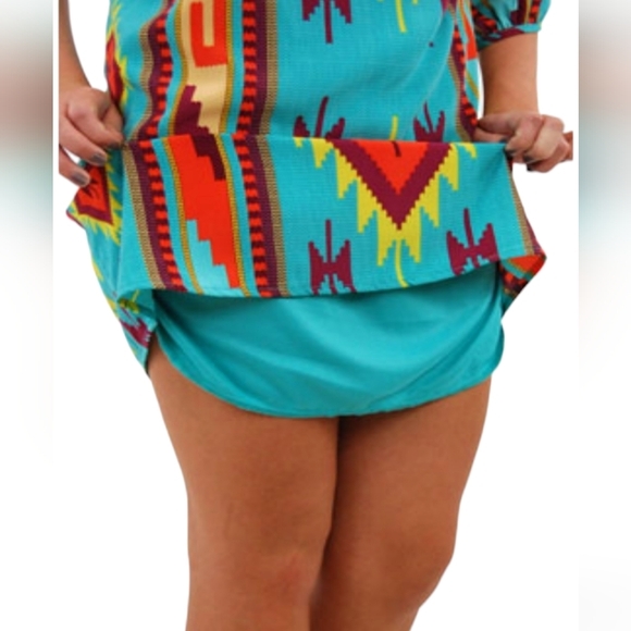 DEJAVU  Women's Mini Dress Green abstract Print 1‎ Shoulder Size S Small - Picture 3 of 13